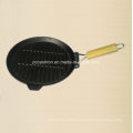 Non-Stick Cast Iron Skillet with Wooden Handle Manufacturer From China